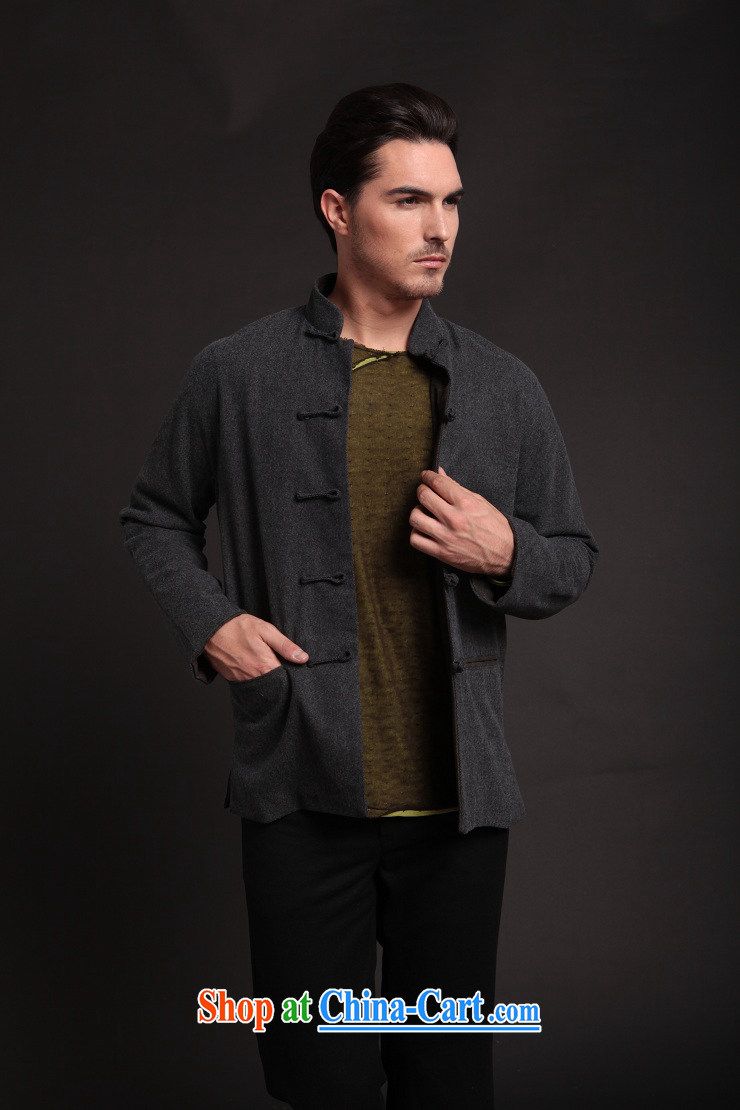 Fujing Qipai Tang fashion business Chinese, for the charge-back casual China wind wool jacket? new Chinese men's T-shirt spring smock 254 dark gray XL pictures, price, brand platters! Elections are good character, the national distribution, so why buy now enjoy more preferential! Health