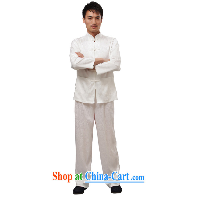 This figure skating pavilion and load fall ethnic Chinese Tai Chi Kit long-sleeved Kit stamp set for the charge-back exercise clothing morning exercise clothing - the River During the Qingming Festival Package white long-sleeved 3XL