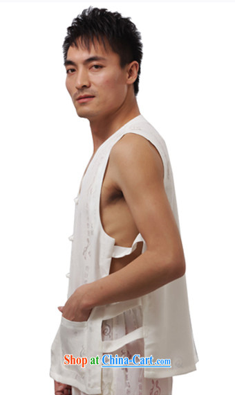 Yan Shu in older men's kung fu with summer traditional Chinese exercise clothing sleeveless vest V collar vest, shoulder Package - well field vest Kit white short-sleeved 4 XL pictures, price, brand platters! Elections are good character, the national distribution, so why buy now enjoy more preferential! Health