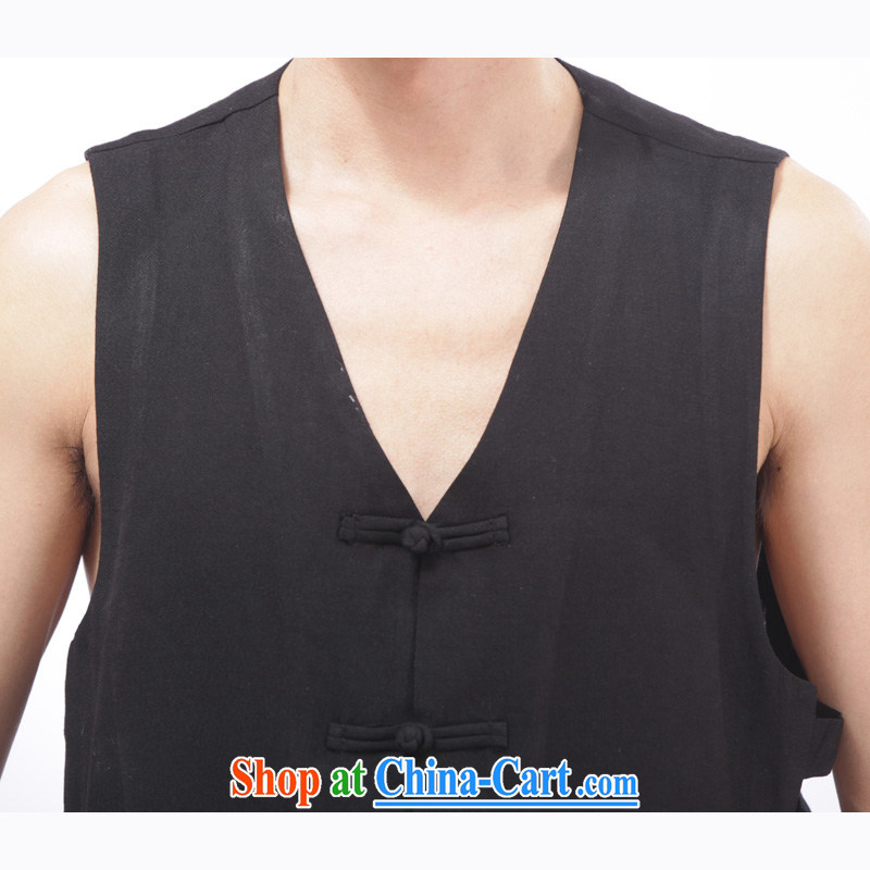 Yan Shu Tang pavilion in older men and summer wear traditional dress V collar-tie father exercises a vest Kit vest, shoulder-plane A Package white short-sleeved 4 XL, Charlene this cabinet, and, shopping on the Internet