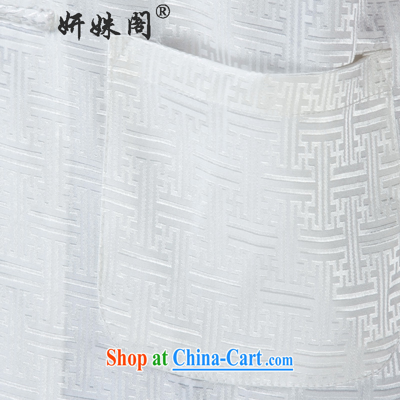 Yan Shu pavilion, older men and Tang on the collar-tie casual half sleeve T-shirt Dad loose short-sleeved traditional summer-temperature anyway streaks white short-sleeved 4 XL, Charlene this cabinet, and, shopping on the Internet
