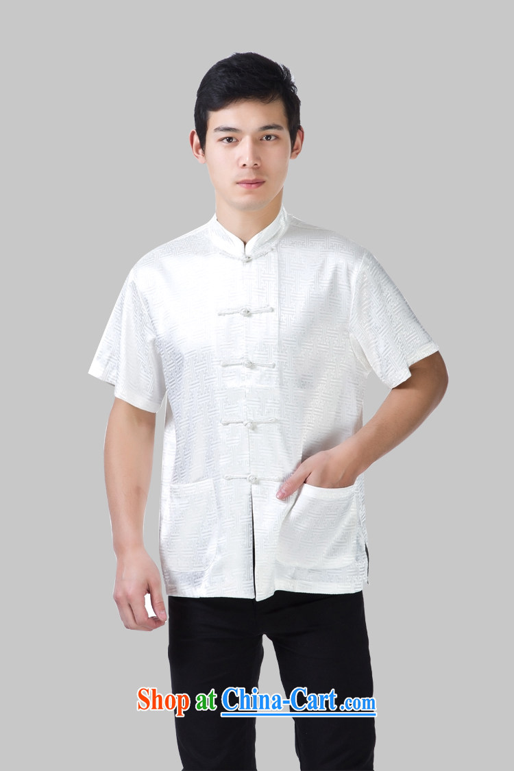 This figure skating pavilion, older men and Tang with the collar-tie casual half sleeve T-shirt Dad loose short-sleeved traditional summer-temperature anyway streaks white short-sleeved 4 XL pictures, price, brand platters! Elections are good character, the national distribution, so why buy now enjoy more preferential! Health