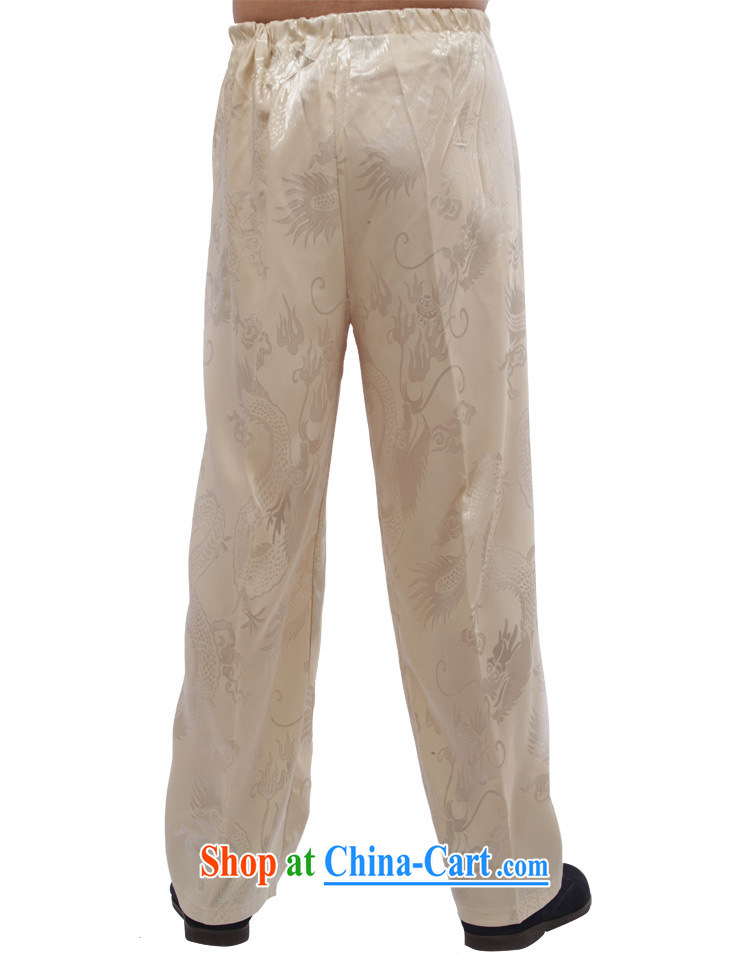 Yan Shu GE older men and fall with Tang pants traditional national dress Elasticated waist high sports pants exercise clothing - Large Dragon pants beige 4 XL pictures, price, brand platters! Elections are good character, the national distribution, so why buy now enjoy more preferential! Health