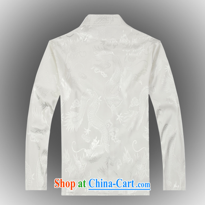 2015 spring new products, the BMW China wind long-sleeved Chinese men's T-shirt T shirts and stylish silk Tang uniform shirt white XXXL, the fruit, and, shopping on the Internet