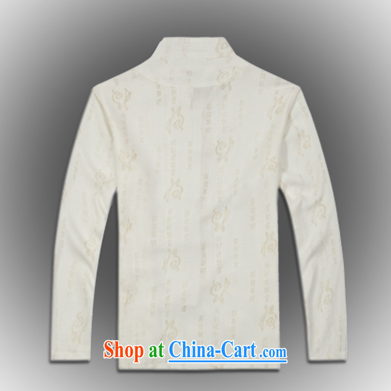 VeriSign, Po 2015 spring new Chinese wind long-sleeved Chinese men's T-shirt T-shirt linen and stylish Tang uniform shirt B - 0114 white XXXL, the fruit, and, shopping on the Internet