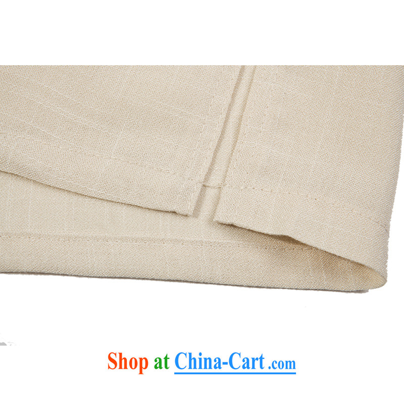 VeriSign, Po 2015 spring and summer, the older Chinese wind Tang replace Kit men's stylish Tang uniform shirt pants B - 001 A beige XXXL (56), Federal core Chai health, shopping on the Internet