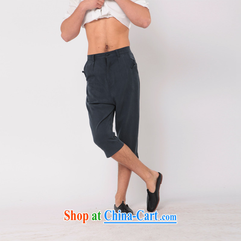 Fujing Qipai Tang low cross-pants and stylish lounge 7 pants Tang is hanging pants personalized large civil, trouser press original summer men's trousers in trend shorts 352 gray XL, Fujing Qipai Tang (Design seventang), online shopping