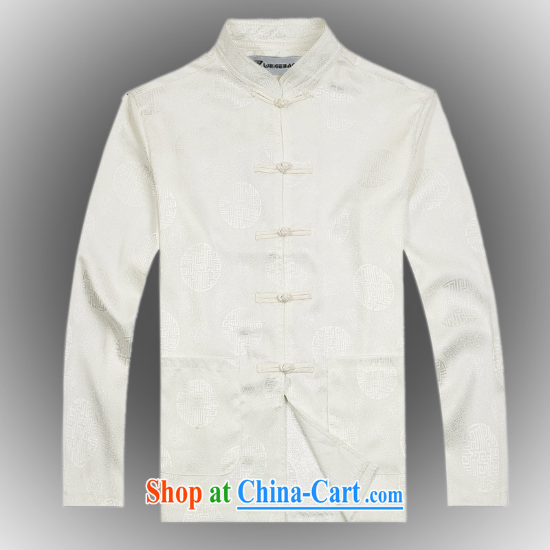 VeriSign, Po 2015 spring new Chinese wind long-sleeved Chinese men's T-shirt T pension package Tang service units the shirt B - 0114 A white XXXL (56), the federal core Chai, who, and shopping on the Internet