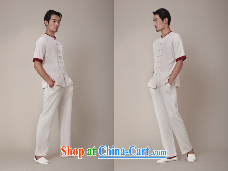 Fujing Qipai Tang China wind and short-sleeved upgrade Chinese cardigan day silk improved leisure Chinese round-collar short shirt national summer 364 white XL pictures, price, brand platters! Elections are good character, the national distribution, so why buy now enjoy more preferential! Health