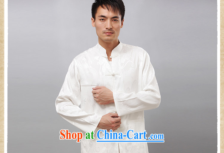 Yan Shu GE older men and fall with ethnic Chinese traditional dress father exercise clothing and leisure, for morning exercise clothing - Large Dragon long-sleeved T-shirt white 4XL pictures, price, brand platters! Elections are good character, the national distribution, so why buy now enjoy more preferential! Health