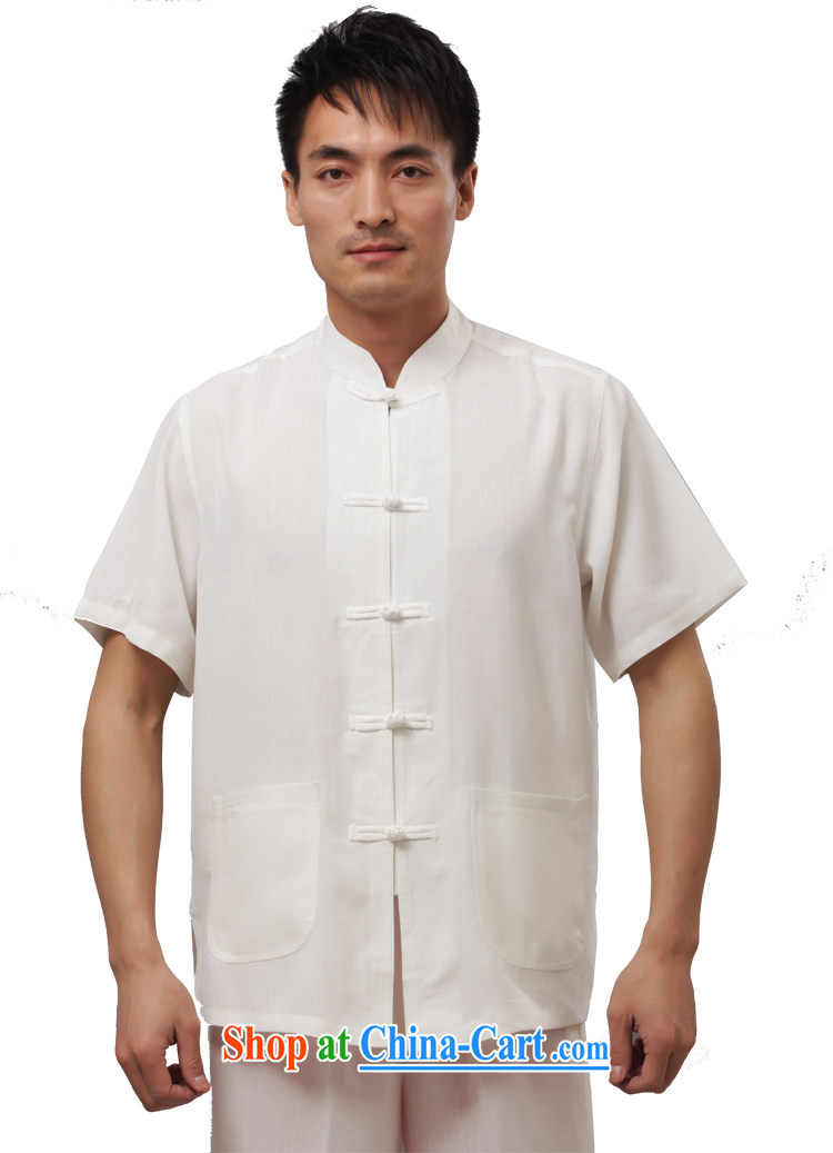 Yan Shu in older men's spring and summer with the collar-tie Tang with loose short-sleeved clothes national traditional dress shirt - Flat T-shirt black 4XL pictures, price, brand platters! Elections are good character, the national distribution, so why buy now enjoy more preferential! Health