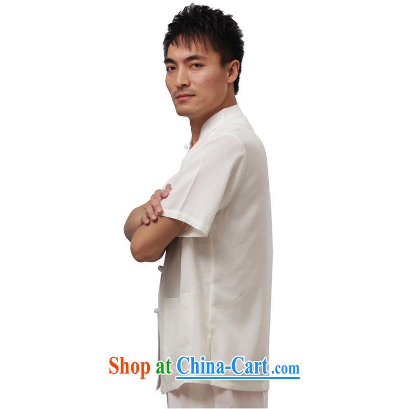 This figure skating pavilion, older men's spring and summer, for the charge-back Tang with loose short-sleeved clothes traditional dress shirt - Flat short-sleeve T-shirt white 4XL, Charlene this pavilion, and shopping on the Internet