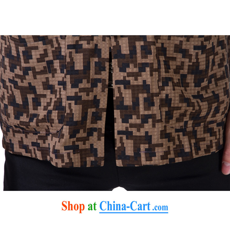 Yan Shu in older Chinese men's T-shirt, short-sleeved relaxed comfortable father T-shirt traditional national costume - Temperature silk small little coffee 4 XL pictures, price, brand platters! Elections are good character, the national distribution, so why buy now enjoy more preferential! Health