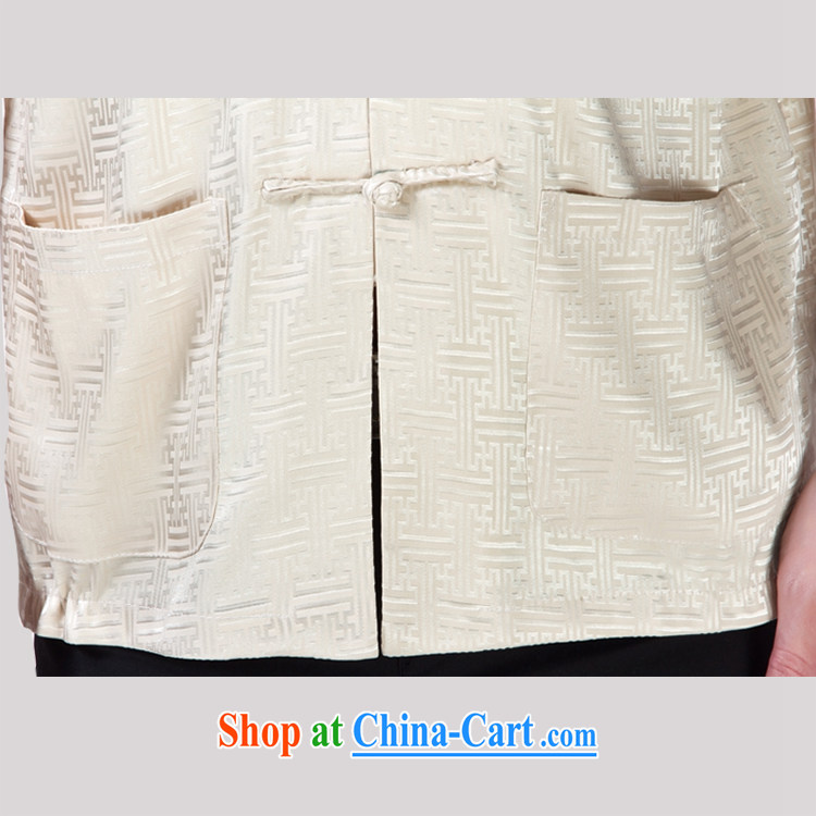 Yan Shu cabinet older men and Tang with the collar-tie casual half sleeve T-shirt Dad loose short-sleeved national traditional summer-temperature anyway streaks beige 4 XL pictures, price, brand platters! Elections are good character, the national distribution, so why buy now enjoy more preferential! Health