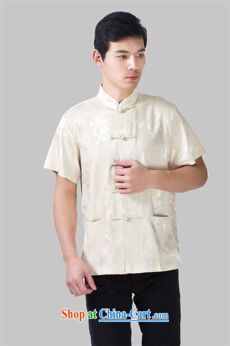 Yan Shu pavilion, older men, for the charge-back short-sleeved T-shirt Chinese traditional dress father relaxed T-shirt half sleeve - Warm White Dragon 4 XL pictures, price, brand platters! Elections are good character, the national distribution, so why buy now enjoy more preferential! Health