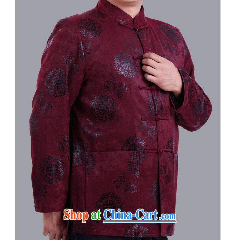 The Dili, Mr Rafael Hui, 2015 spring new Chinese men and his father, the older men and Chinese festivals and gave birth to a life clothing Chinese jacket A 13,136 190 purple/cotton, in Dili, Mr Rafael Hui Kai, shopping on the Internet