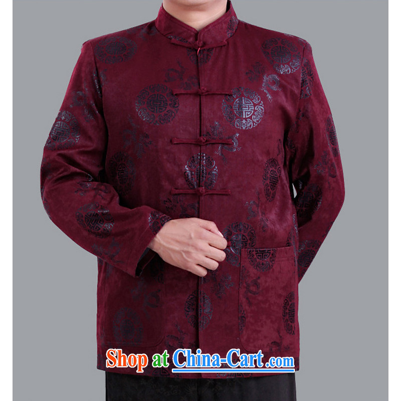 The Dili, Mr Rafael Hui, 2015 spring new Chinese men and his father, the older men and Chinese festivals and gave birth to a life clothing Chinese jacket A 13,136 190 purple/cotton, in Dili, Mr Rafael Hui Kai, shopping on the Internet
