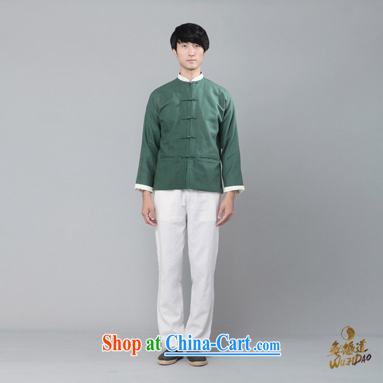 Fujing Qipai Tang China wind up collar shirt original Bao Tang with stylish retro cotton Ma T-shirt Han-male and ethnic Chinese long-sleeved knocked color jacket 006 dark blue XL pictures, price, brand platters! Elections are good character, the national distribution, so why buy now enjoy more preferential! Health