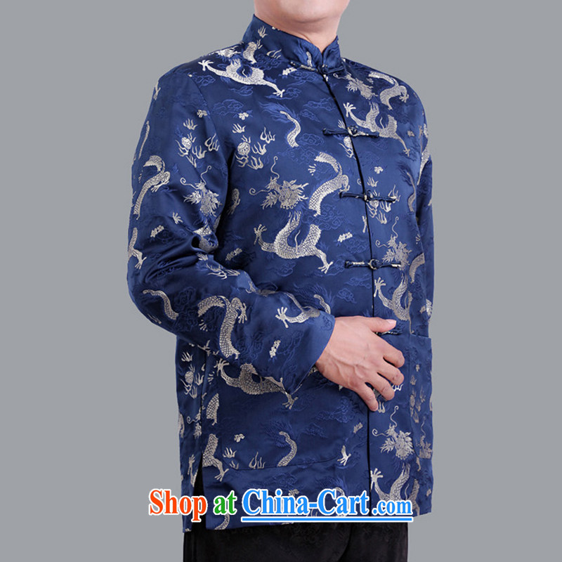 Adam's old winter, older men's China wind Dragon men's long-sleeved Tang jackets, for men and ethnic wind clothing 1102 blue 180, Adam's elderly, shopping on the Internet
