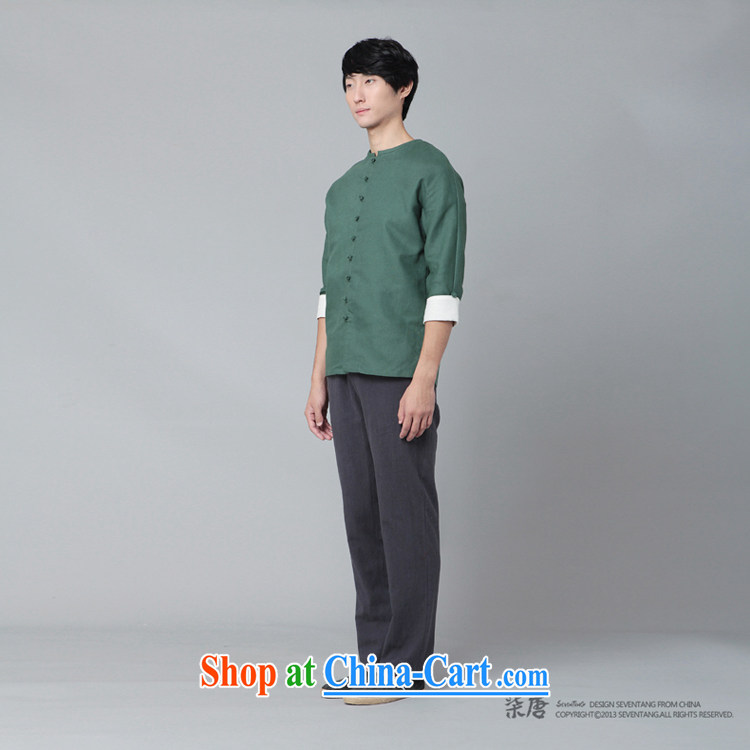 Fujing Qipai Tang China wind spring Casual Shirt Tang with long-sleeved cotton the improved national jacket arm cuff round-collar Chinese men detained the 9 T-shirt 391 white XL pictures, price, brand platters! Elections are good character, the national distribution, so why buy now enjoy more preferential! Health