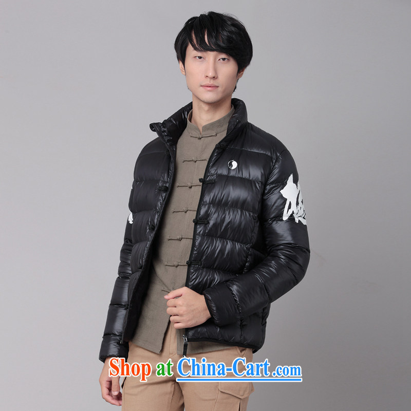 Fujing Qipai Tang no road down the wind, and for leisure Tai Chi stamp light down Chinese thin feather jacket winter thick Chinese national costume 0518 black XL, Fujing Qipai Tang (Design seventang), online shopping