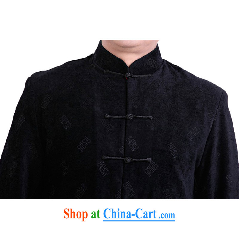 Her cabinet this new middle-aged and older men's autumn and winter clothes Chinese nation for China service retro casual shirt holiday dress father load - 097 black 4XL, Charlene this pavilion, and shopping on the Internet