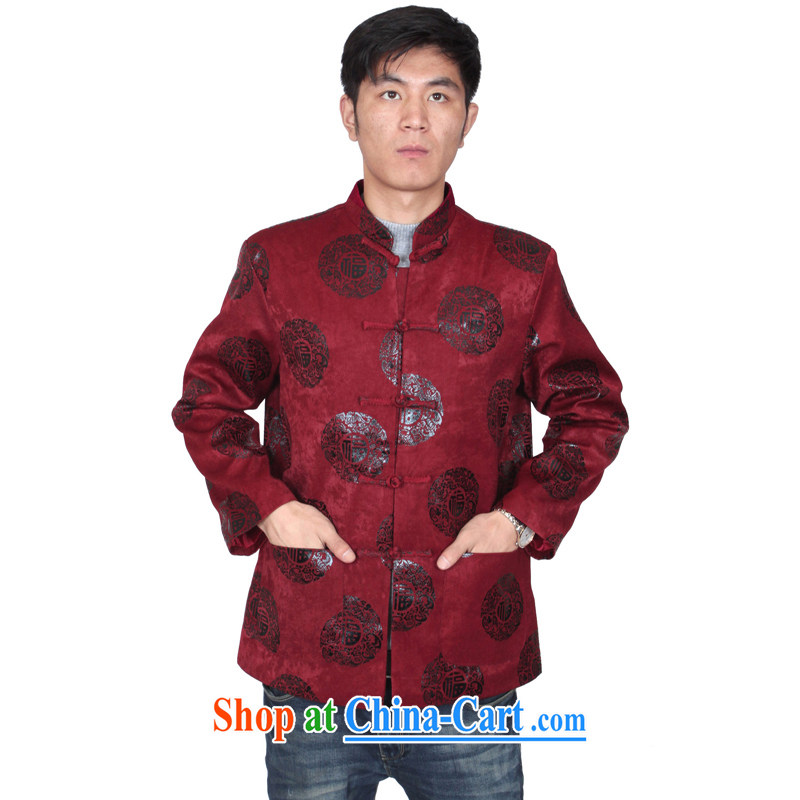 Adam's elderly fall and winter clothing Nepal's father had clothing hand-tie up well to long-sleeved Tang in older men and Chinese 35 maroon 165