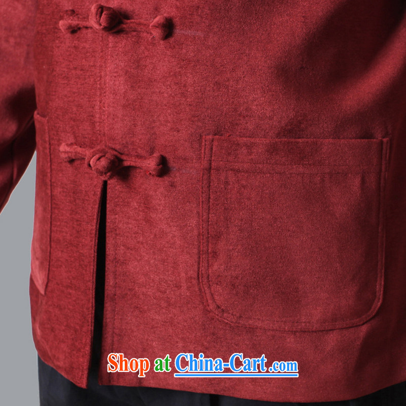 Adam's old 2015 autumn and winter, the elderly people in upscale male Tang with Chinese men's jackets leisure Solid Color men's Chinese W 086 red 190 yards, old Adam, shopping on the Internet