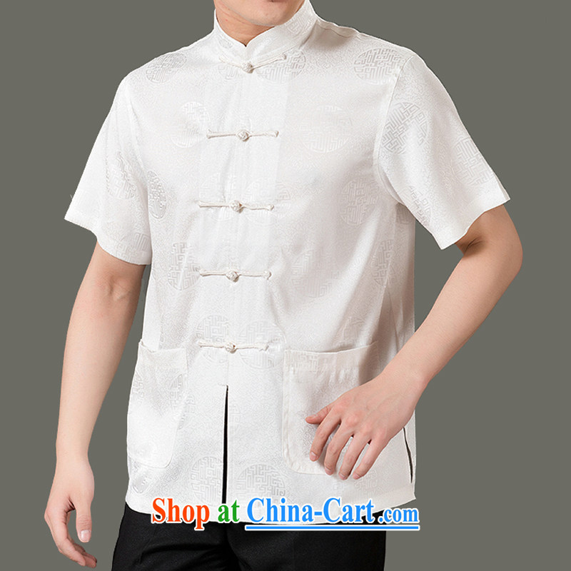 Adam's old Summer 2015 New Tang on the service men and elderly people in cultivating new short-sleeved Tang fitted T-shirt Jubilee 1000 older men and summer national costumes red 4 XL/190 T-shirt, old Adam, shopping on the Internet