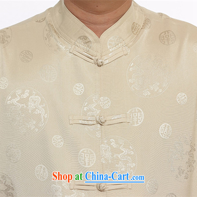 MR HENRY TANG Mount Kit 2015 summer men in older, Tang with relaxed version short sleeve with classical Chinese leisure Chinese male M yellow XL 170, the Tony Blair (AICAROLINA), shopping on the Internet