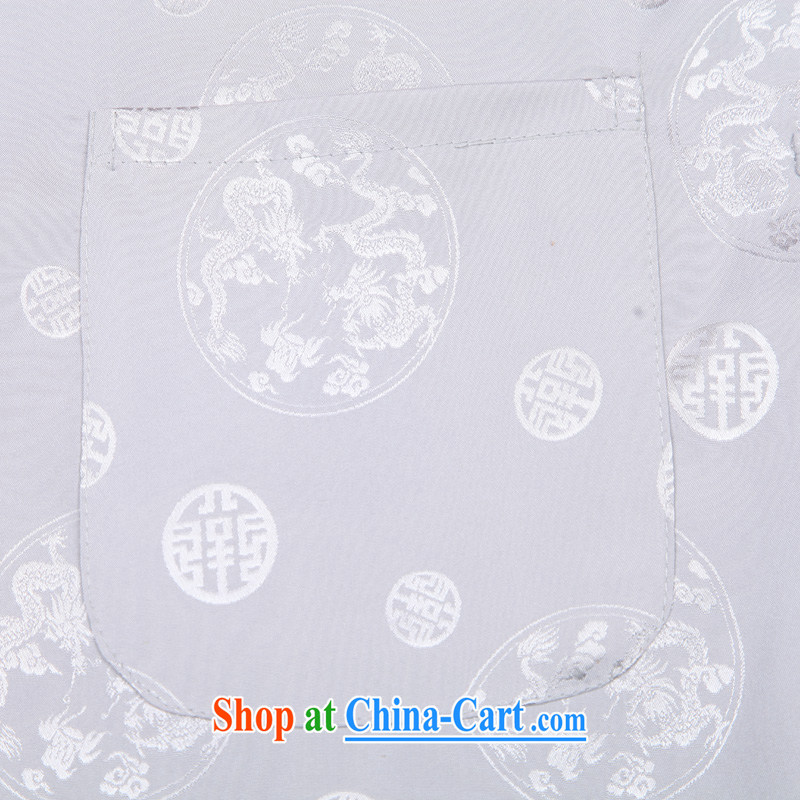 Consultations with older people in Chinese men's long-sleeved Chinese package leisure the code father replace summer shirt (Spring/Summer men's father's day my father with gray 175/XL recommended weight 130 - 150 jack, according to consultations, yixiao),
