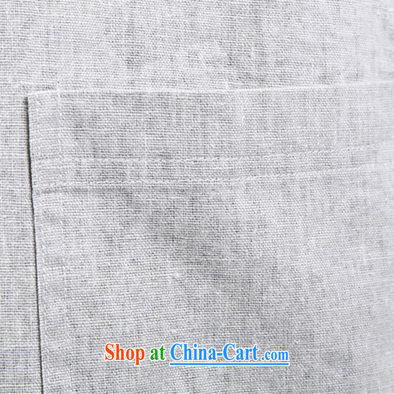 Tang replace summer men's short-sleeve kit Dad replace the snap-tang on the National Service Chinese traditional installed China wind linen Chinese men's short-sleeve kit gray L No. 48/165, the (AICAROLINA), and shopping on the Internet