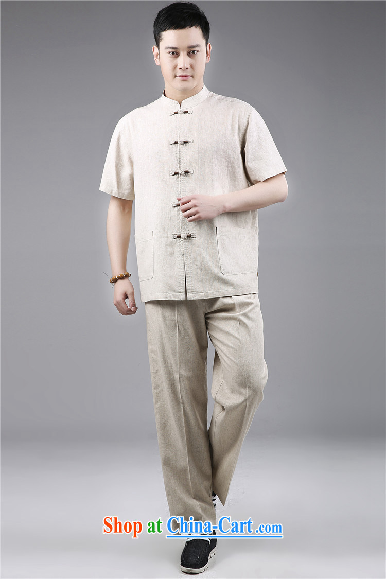 Tang replace summer men's short-sleeve kit Dad loaded the clip Chinese nation and serving traditional Chinese with Chinese style linen Chinese men's short-sleeve kit gray L No. 48/165 pictures, price, brand platters! Elections are good character, the national distribution, so why buy now enjoy more preferential! Health