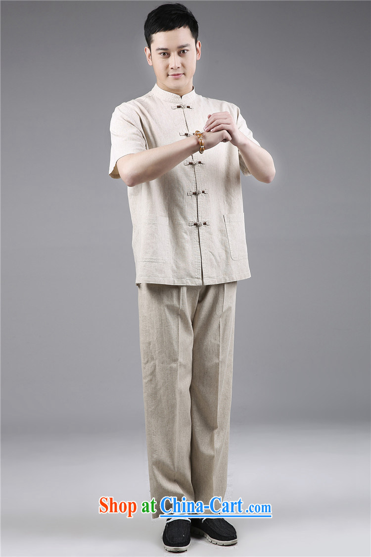 Tang replace summer men's short-sleeve kit Dad loaded the clip Chinese nation and serving traditional Chinese with Chinese style linen Chinese men's short-sleeve kit gray L No. 48/165 pictures, price, brand platters! Elections are good character, the national distribution, so why buy now enjoy more preferential! Health