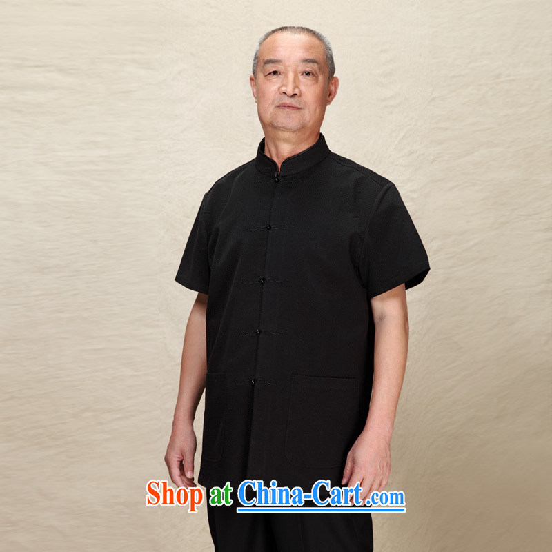 Wood is really the 2015 new, half sleeve, older men's Silk Dad T-shirt with 32,409 01 black XXL, wood really has, on-line shopping