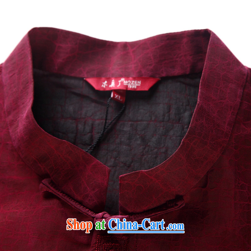 Wood is really the 2015 summer new middle-aged and older Chinese T-shirt silk half sleeve and his father, with 11,610 04 deep red L, wood really has, on-line shopping