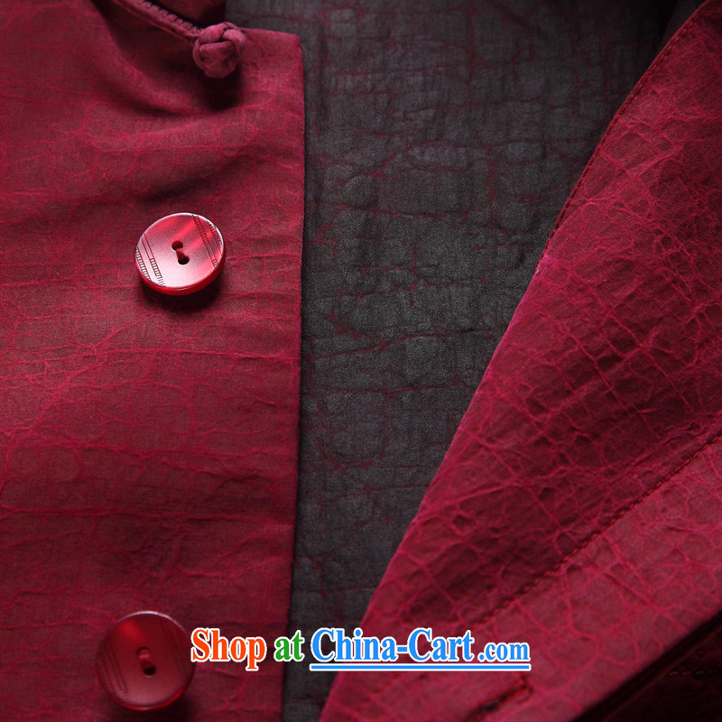 Wood is really the 2015 summer new middle-aged and older Chinese T-shirt silk half sleeve and his father, with 11,610 04 deep red L, wood really has, on-line shopping