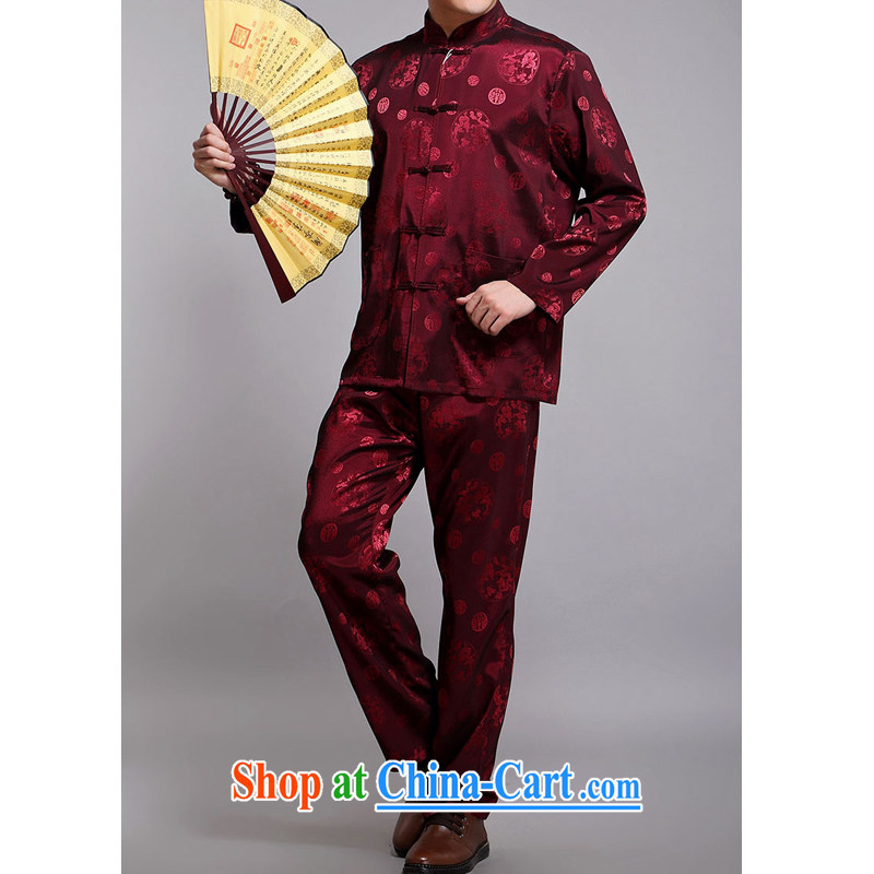 The Dili, Mr Rafael Hui, who earned the 2015 spring new Chinese men and elderly people in long-sleeved men's Chinese to take the Dragon Chinese men and Chinese D 219 red 175/kit, in Dili, Mr Rafael Hui Kai, online shopping