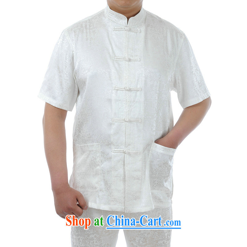 Kosovo's Mu Tang replacing the older male Chinese summer, for Chinese wind older Chinese Chinese short-sleeved T-shirt white 56