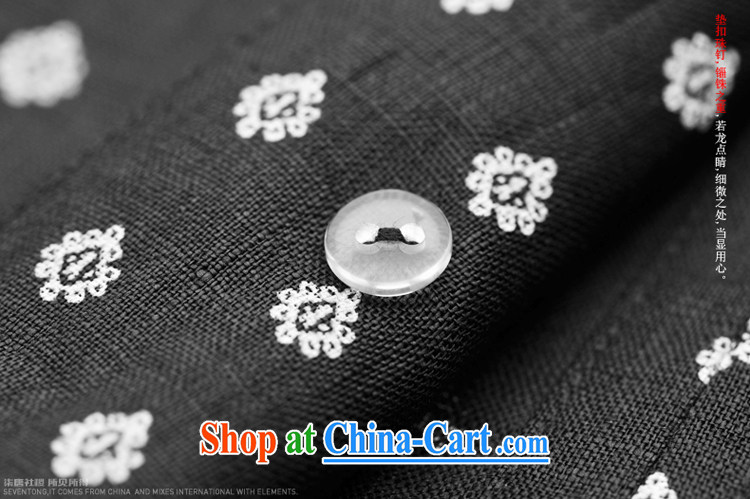 Fujing Qipai Tang China wind 2014 spring and summer, the disc snaps shirt cultivating long-sleeved original linen shirt male and thin shirt stylish stamp AC 2135 black M pictures, price, brand platters! Elections are good character, the national distribution, so why buy now enjoy more preferential! Health