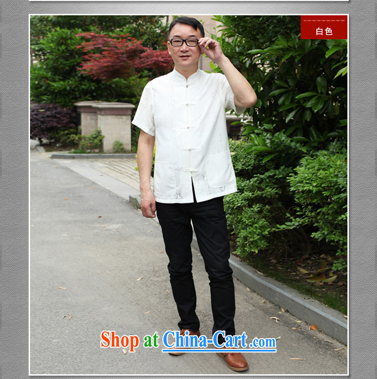 Consultations in 2015 summer, my father loaded shirt half sleeve, older men and replace the T-shirt short-sleeved Chinese Father's Day shirt beige XXXXL for weight 190 - 210 Jack pictures, price, brand platters! Elections are good character, the national distribution, so why buy now enjoy more preferential! Health