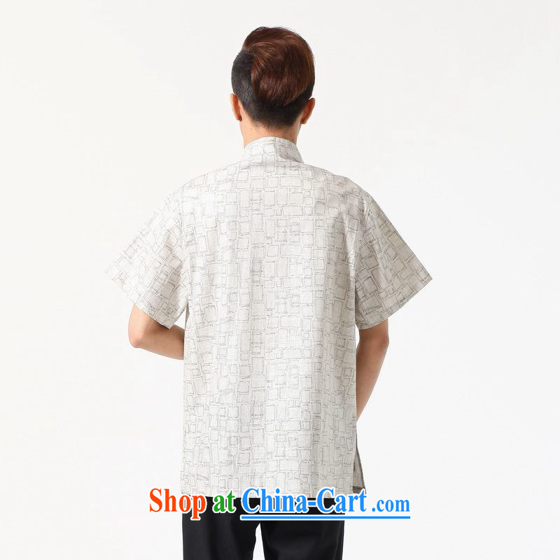 Jing An older Chinese men and summer, cotton for the China wind Chinese men short-sleeve larger male N 0054 white XXXL (180 - 210 jack, an Jing, shopping on the Internet