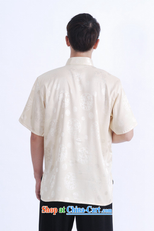 Jing An older Chinese men and summer and satins for Chinese men short-sleeved larger male smock 9 has the T-shirt M 0017 beige M (100 - 120 ) jack pictures, price, brand platters! Elections are good character, the national distribution, so why buy now enjoy more preferential! Health