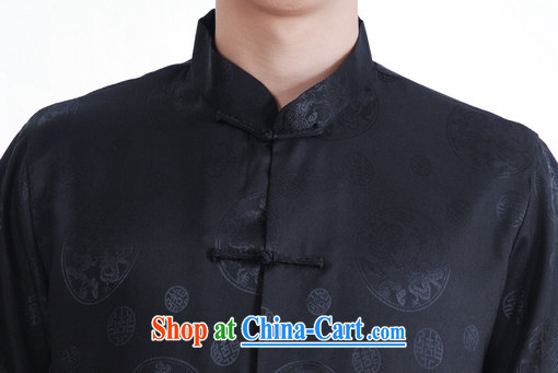Jing An older Chinese men and summer and satins for Chinese men short-sleeved larger male smock 9 has the T-shirt M 0016 black XXL (160 - 175 ) jack pictures, price, brand platters! Elections are good character, the national distribution, so why buy now enjoy more preferential! Health