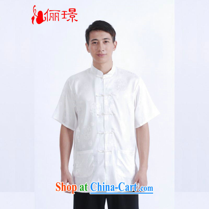 Jing An older Chinese men and summer, for China wind Chinese men short-sleeve larger male M 0015 white XXXL (180 - 210 jack, an Jing, shopping on the Internet