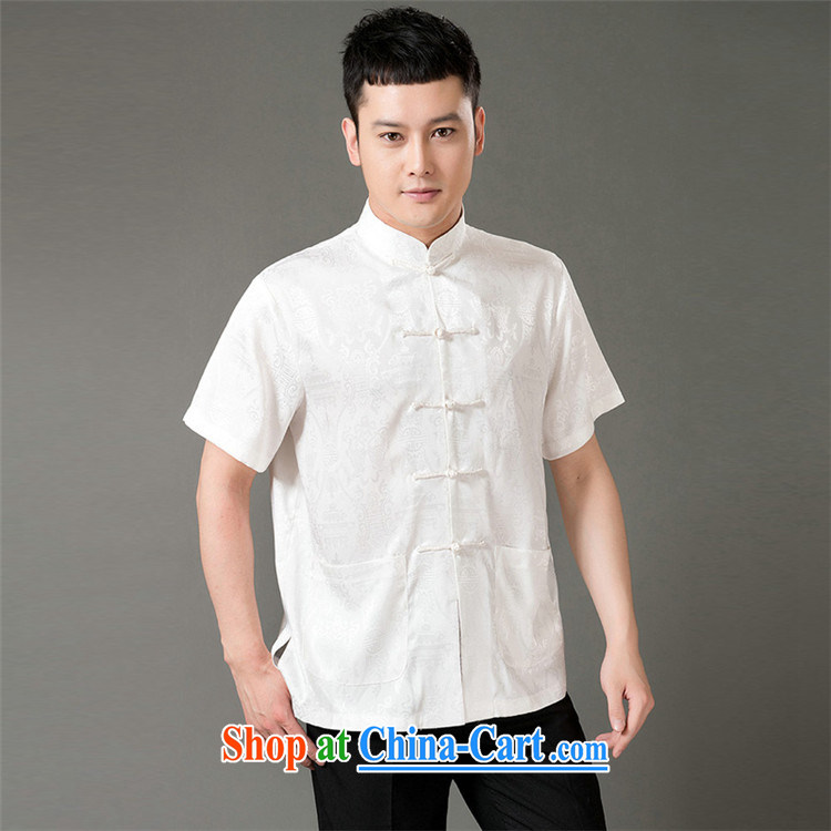 Charlene this pavilion and summer with short T-shirt retro-buckle casual short-sleeved father kung fu with Ethnic Wind the code loose jogging half sleeve - St. double fish white 3XL pictures, price, brand platters! Elections are good character, the national distribution, so why buy now enjoy more preferential! Health