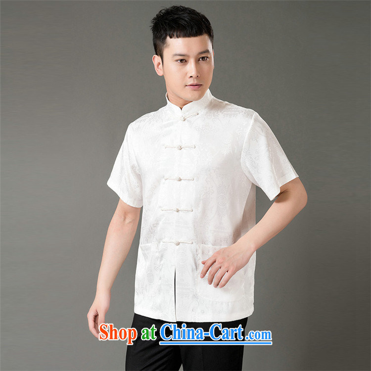 Charlene this pavilion and summer with short T-shirt retro-buckle casual short-sleeved father kung fu with Ethnic Wind the code loose jogging half sleeve - St. double fish white 3XL pictures, price, brand platters! Elections are good character, the national distribution, so why buy now enjoy more preferential! Health