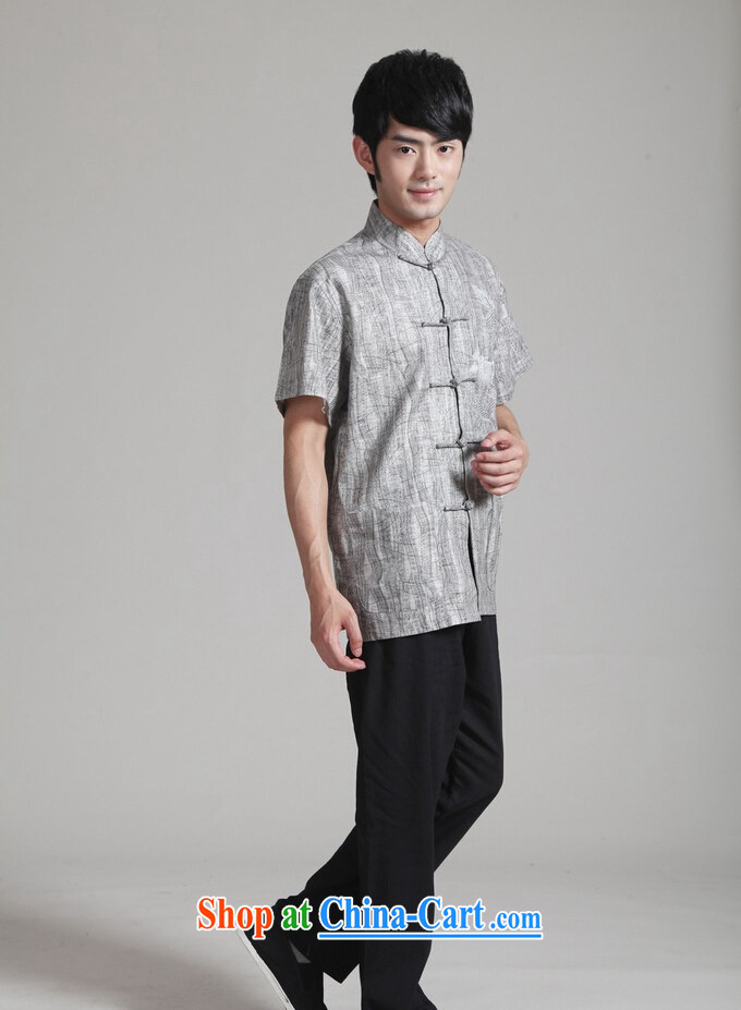 Jing An older Chinese men and summer, cotton for the China wind smock Chinese men short-sleeve large, men's 2340 - 2 gray XXXL (180 - 210 Jack pictures, price, brand platters! Elections are good character, the national distribution, so why buy now enjoy more preferential! Health