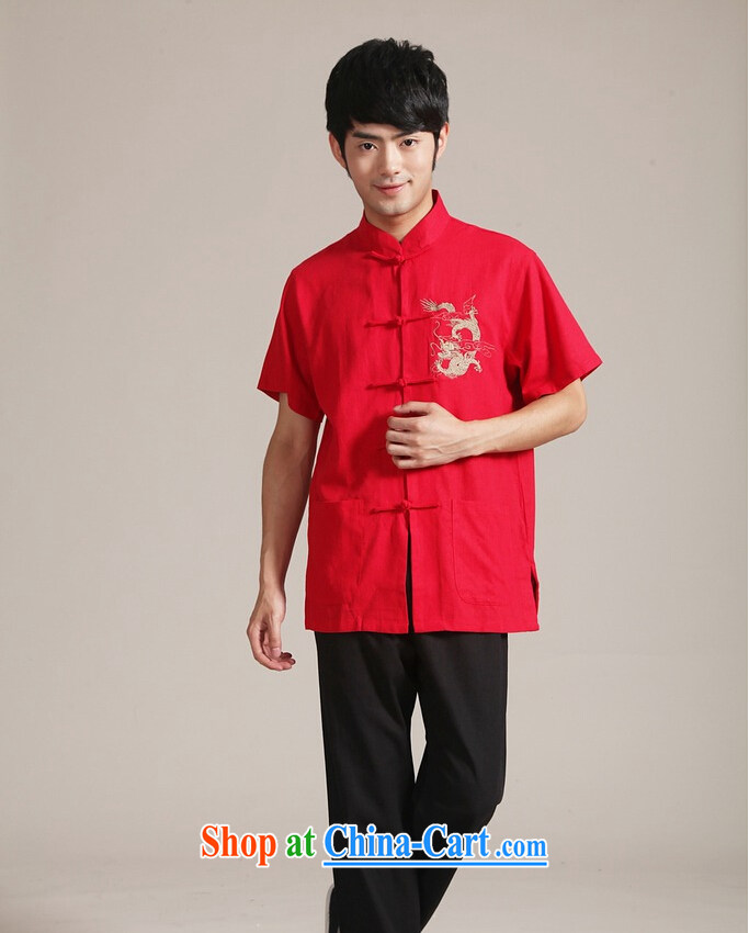 Jing An older Chinese men and summer, cotton for the embroidered dragon Chinese wind smock Chinese men's short-sleeved larger male 2999 - 3 white XXXL (180 - 210 Jack pictures, price, brand platters! Elections are good character, the national distribution, so why buy now enjoy more preferential! Health