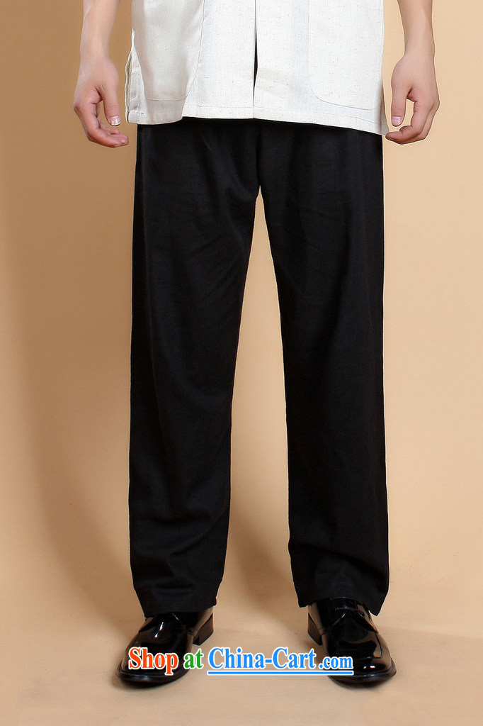 An Jing (Spring/Summer Load Tang with men's trousers Elasticated waist cotton Ma Ethnic Wind has been the trousers short pants 0820 - 5 black L (125 - 140 ) jack pictures, price, brand platters! Elections are good character, the national distribution, so why buy now enjoy more preferential! Health